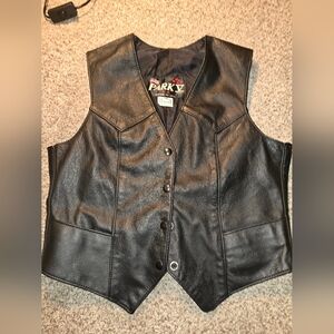 Leather biker vest